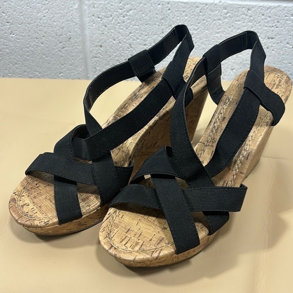 Montego Bay Club Shoes - Black wedge heels​​​​​​​​
